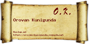 Orovan Kunigunda névjegykártya